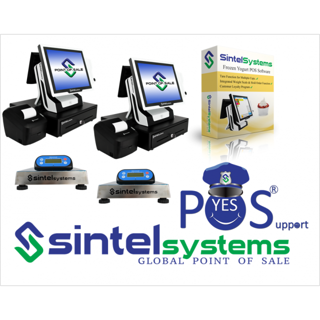 2 Terminal Model 5i Frozen Yogurt  POS System with POS Scale