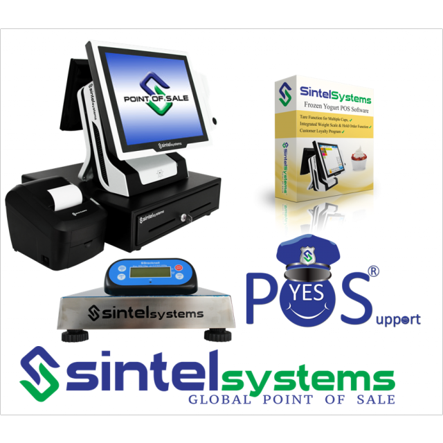 1 Terminal Model 5i Frozen Yogurt  POS System with POS Scale